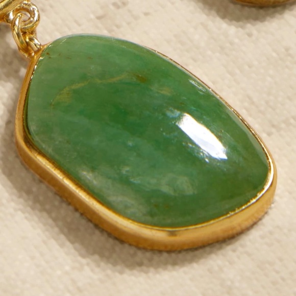 BANANA REPUBLIC Green Stone + Brass Pendant Necklace - Picture 4 of 6